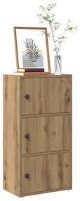 Βιβλιοθήκη Αρτισιανή Δρυς 40x24x77 εκ. Επεξ. Ξύλο - Καφέ