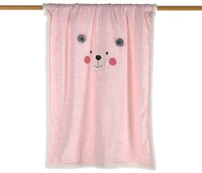 Κουβέρτα Fleece Αγκαλιάς (80x110) Με Γουνάκι Morven Karu J75 Ροζ