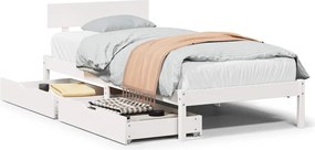 vidaXL Σκελετός Κρεβ. Χωρίς Στρώμα Λευκό 90x190 εκ Μασίφ Πεύκο