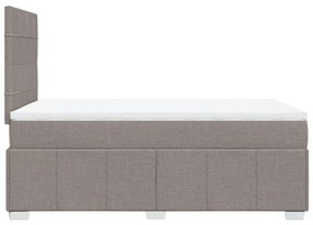 vidaXL Κρεβάτι Boxspring με Στρώμα Taupe 120x190 εκ. Υφασμάτινο