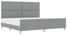 vidaXL Κρεβάτι Φαβρικό Ανοιχτού Γκρι 200x200 εκ