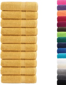 vidaXL Χειροπετσέτες Premium SOLUND 10 τεμ. Χρυσές 50x100 εκ. 600 γρ./μ²