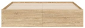 Πλαίσιο Κρεβατιού με συρτάρια Sonoma Δρυς 140x190εκ. Επεξ. Ξύλο - Καφέ