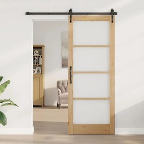 vidaXL Εσωτερική Πόρτα με Γυαλί "ORKDAL" 83x211x4 εκ. Μασίφ Ξύλο Πεύκου