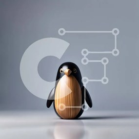 Intra Συλλεκτικό Ξύλινο Παζλ Plywood  4mm - Αξιολάτρευτο ξύλινο άγαλμα πιγκουίνου σε γκρι φόντο Σε Ξύλινο Κουτί - Διαστάσεις: 10x10 cm – 25 κομμάτια