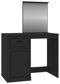 Μπουντουάρ με Καθρέφτη Μαύρο 90x50x132,5 εκ. Επεξ. Ξύλο - Μαύρο