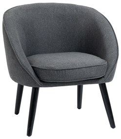 HOMCOM πολυθρόνα πολυθρόνα έως 150 kg, όψη λινό ξύλο γκρι 71 x 65 x 75 cm