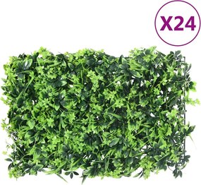  vidaXL Φράχτης 6 Τεμ. Πράσινος 40 x 60 εκ. από Τεχνητά Φύλλα