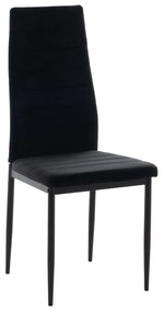 METAL CHAIR  BLACK VELVET WITH METAL FRAME K/D