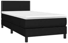 vidaXL Κρεβάτι Boxspring με Στρώμα Μαύρο 80 x 200 εκ. Υφασμάτινο