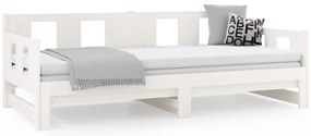 vidaXL Καναπές Κρεβάτι Συρόμενος Λευκός 2x(90x190) εκ. από Μασίφ Πεύκο