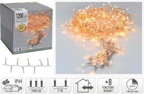 1200 LED Φωτάκια - 24 Μέτρα - Χρονοδιακόπτης - Extra Θερμό Λευκό