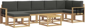 vidaXL Σειρά Καναπέ Εξωτερικού 8 pcs Άσπρο και Ανθρακί Πολυεστέρας