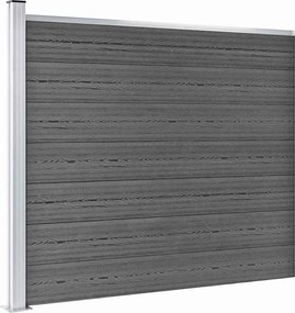 vidaXL Σετ Πάνελ Περίφραξης Μαύρο 353 x 146 εκ. από WPC