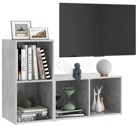 vidaXL Έπιπλα Τηλεόρασης 2 τεμ. Γκρι Σκυρ. 72x35x36,5 εκ. Επεξ. Ξύλο