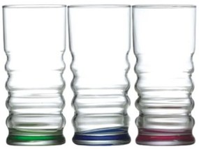 Ποτήρι Νερού Twist-Water Σετ 3 Τμχ Διαφορετικά Χρώματα 365ml 72mm