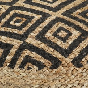 vidaXL Πουφ Χειροποίητο Μαύρο 45 x 30 εκ. από Γιούτα