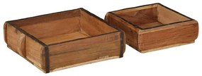 vidaXL Δίσκος με αποθήκευση 2 pcs Καφέ 60.5 x 15 x 9 εκ