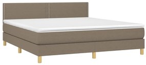vidaXL Κρεβάτι Boxspring με Στρώμα Taupe 180x200 εκ. Υφασμάτινο