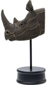 Διακοσμητικό Κεφάλι Ρινόκερου Με Πέρλες Μεγάλο Καφέ 69 εκ. 42x31x69εκ - Μαύρο
