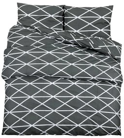 Σετ Παπλωματοθήκη vidaXL Γκρι 135x200 εκ. Βαμβακερό