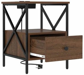 vidaXL Κομοδίνο Καφέ δρυς 41.5 x 40.5 x 55 εκ. Επεξεργασμένο ξύλο