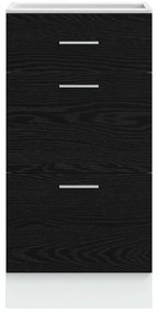 vidaXL Βάση Ντουλάπας Κουζίνας με συρτάρι Μαύρη Οξυά 40 x 46 x 81,5 εκ