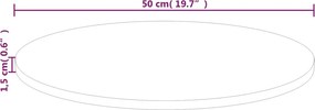 vidaXL Επιφάνεια Τραπεζιού Στρογγυλή Ø50x1,5 εκ. Μασίφ Ξύλο Δρυς