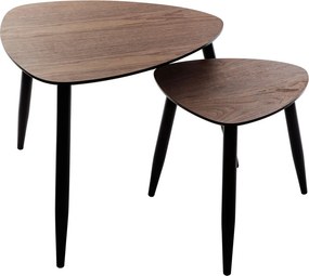 Τραπέζια Σαλονιού (Σετ 2τμχ) A-S Mileo Walnut 166640