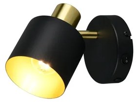 Φωτιστικό Σποτ Trio Lighting EVA 868870180 Μαύρο Ματ (Black Mat) και Χρυσό Χρώμα (Gold Coloured)