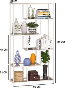 Bookshelf By-30 - White, Transparent White
Tranparent