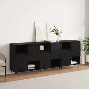 vidaXL Παραδοσιακά Πλευρικά Έπιπλα 3 pcs Μαύρη Οξυά