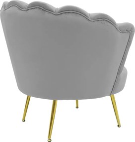 Πολυθρόνα Daimon pakoworld βελούδο γκρι-χρυσό 79x74x78εκ