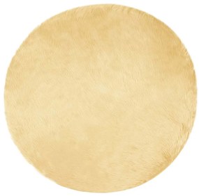 vidaXL Ψεύτικο Δέρμα Προβάτου Χαλί Tafalla Κρεμ Ø 200 εκ Πολυεστέρας