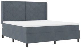 vidaXL Κρεβάτι με ελατήρια Σκούρο γκρι 180 x 200 cm Βελούδο