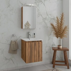 Drop Verona 41x41 Amber Oak - Πάγκος με Νιπτήρα &amp; Κρυφοντουλαπο