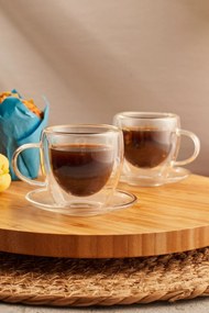 Stewehome Σετ διπλού τοιχώματος φλιτζάνια καφέ Λευκό
