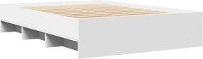 vidaXL Πλαίσιο Κρεβατιού Λευκό 140 x 200 εκ. Επεξεργ. Ξύλο