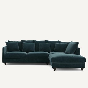 Γωνιακός καναπές-κρεβάτι από βελούδο, Lazare