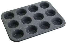 Φόρμα Muffin Αντικολλητική 12 Θέσεων Orion BG0OR37045 34,8x26,4x3cm Black Bergner Ανοξείδωτο Ατσάλι