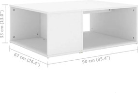 vidaXL Τραπεζάκι Σαλονιού Λευκό 90 x 67 x 33 εκ. Επεξεργασμένο Ξύλο