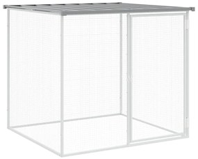 vidaXL Κοτέτσι - Κλουβί με Στέγη Αν. Γκρι 603x98x90 εκ. Γαλβαν. Ατσάλι