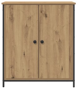 vidaXL Μπουφές Μασίφ Ξύλο Δρυός 70x30x80 εκ. Μοριοσανίδα και Μέταλλο