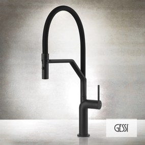 Gessi Stelo 60315 Black Matt - Μπαταρία Κουζίνας με Ντους