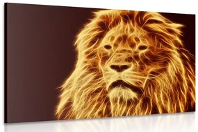 Εικόνα κεφαλιού λιονταριού σε αφηρημένο σχέδιο - 60x40