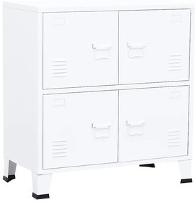 vidaXL Αρχειοθήκη Βιομηχανικού Στιλ Λευκή 75 x 40 x 80 εκ. Ατσάλινη