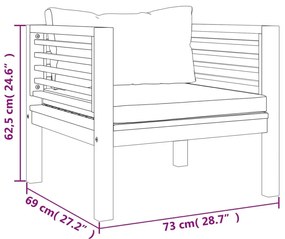 Σαλόνι Κήπου Σετ 7 Τεμαχίων από Μασίφ Ξύλο Ακακίας με Μαξιλάρια - Γκρι