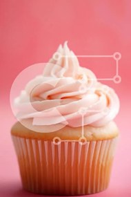 Intra Συλλεκτικό Ξύλινο Παζλ Plywood  4mm - Νόστιμο Cupcake με ροζ πάγωμα Σε Ξύλινο Κουτί - Διαστάσεις: 10x10 cm – 25 κομμάτια
