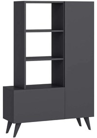 Παπουτσοθήκη Agostina 505CRL1602 80x31,5x121cm Anthracite Μοριοσανίδα, Μελαμίνη