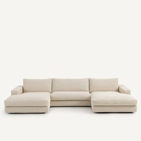 Καναπές 5 θέσεων με ύφασμα bouclette, Skander